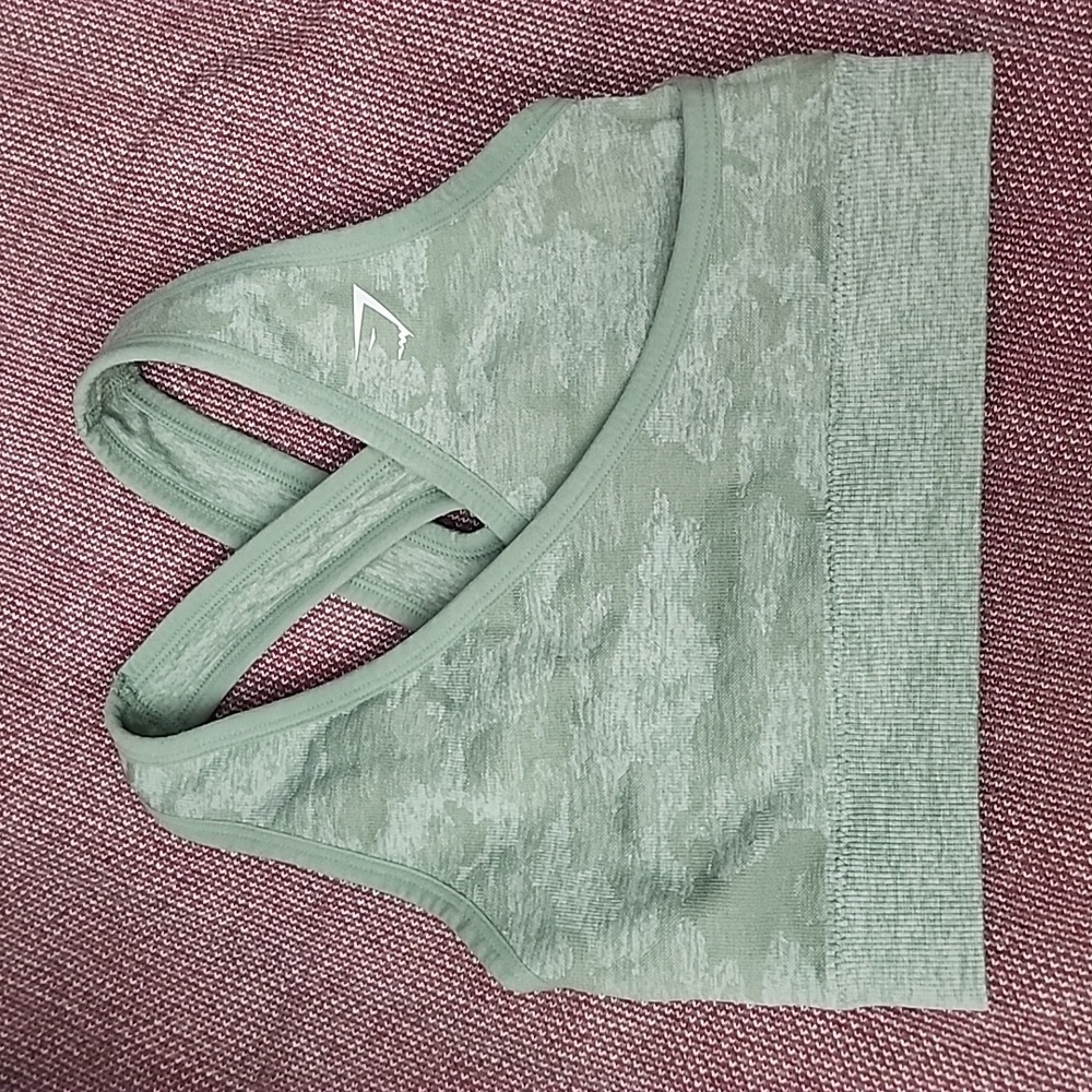 Gymshark Green Camo Sports Bra Size XS